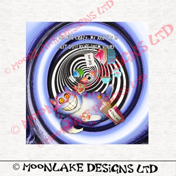 Cheshire Cat, Swirly, unten das Stoff Bastelplatten 100