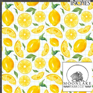 Lemons and Slices 100% Quality Cotton Poplin Fabric *Exclusive* Size: 111.39cm wide (44 inches)