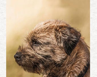 Border Terrier | Pikowanie | Szycie | Rękodzieło | Panele z tkaniny drukowanej - | 8 x 8 cali, 12 x 12 cali