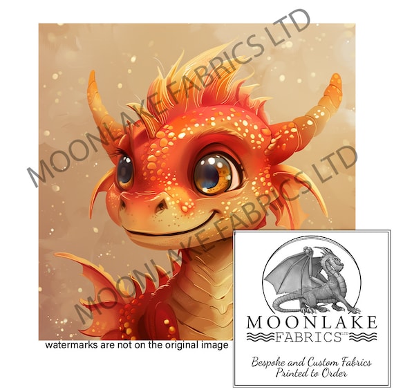 Fabrics Jersey Panel Drache Cotton Dragon Panel, Dragon, Dragons