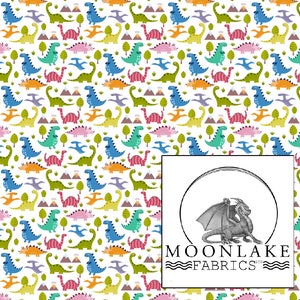 Dinosaur Jurassic Fun Repeat  100% Cotton 130gsm Poplin