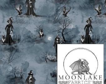 Witching Hour gothic witch 100% Cotton 130 gsm Poplin **Exclusive** Size: 111.39cm wide (44 inches)