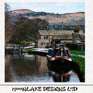 Liverpool Canal Scene, Watercolour painting.    Fabric Craft Panels in 100% Cotton or Polyester