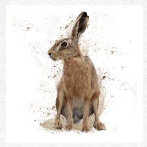 Hare,  splatter,  | Fabric Craft Panels in 100% Cotton or Polyester
