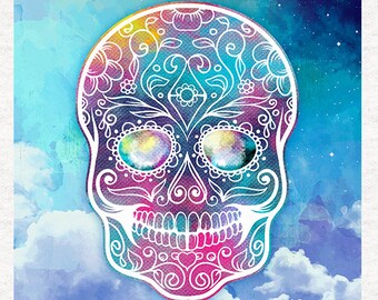 Sugar Skull -   Fabric Craft Panels in 100% Cotton or Polyester