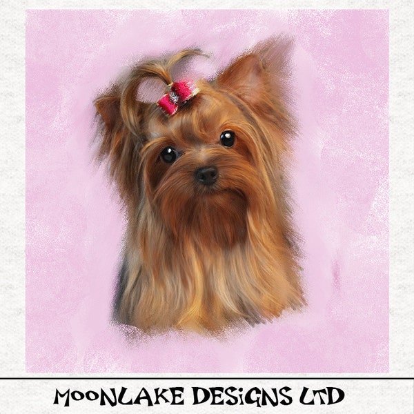 Yorkshire Terrier Fabric, à l’origine une peinture à l’huile et à la craie |  Panneau de tissu | | Couture | Artisanat | Panneaux imprimés en tissu