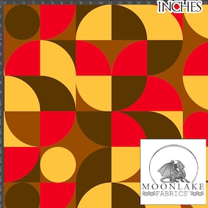 1970&#39;s Retro Vintage Abstract Pattern 100% Quality Cotton Poplin Fabric *Exclusive*