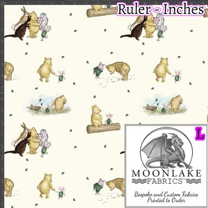 Pooh Bear and Friends windy day 100% Quality Cotton Poplin Fabric *Exclusive* Size: 111.39cm wide (44 inches)