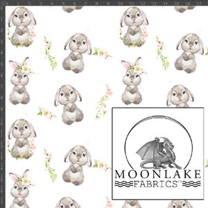 Spring Rabbits With Rose Hips 100% Quality Cotton Poplin Fabric *Exclusive* Size: 111.39cm wide (44 inches)