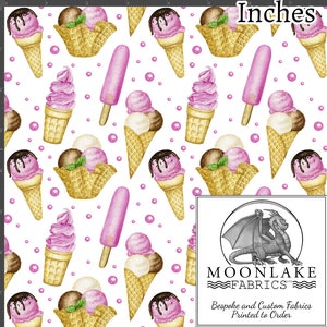 Ice Cream Summer 100% Quality Cotton Poplin Fabric *Exclusive* Size: 111.39cm wide (44 inches)