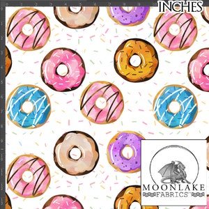 Doughnuts and Sprinkles fabric  100% Quality Cotton Poplin Fabric *Exclusive* Size: 111.39cm wide (44 inches)
