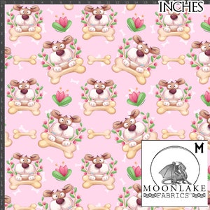Dog and Bones Cartoon Fun 100% Quality Cotton Poplin Fabric *Exclusive*