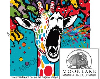Giraffe Pop Art Shouting Colours 100% cotone naturale o 290gsm spessore morbido poliestere pannello pannello quadrati