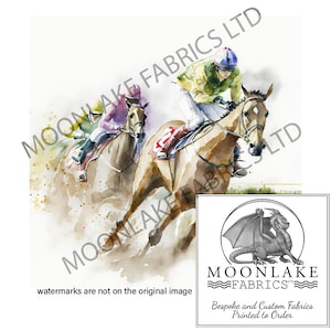 Horse Racing on the Inside Fabric Craft Panels in 100% Cotton or Polyester