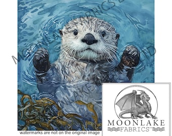 Stained Glass Sea Otter Ocean Watercolor Coastal Marine Life
