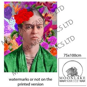 Mexikanska Frida Kahlo tygpaneler i 100 % bomull eller polyester