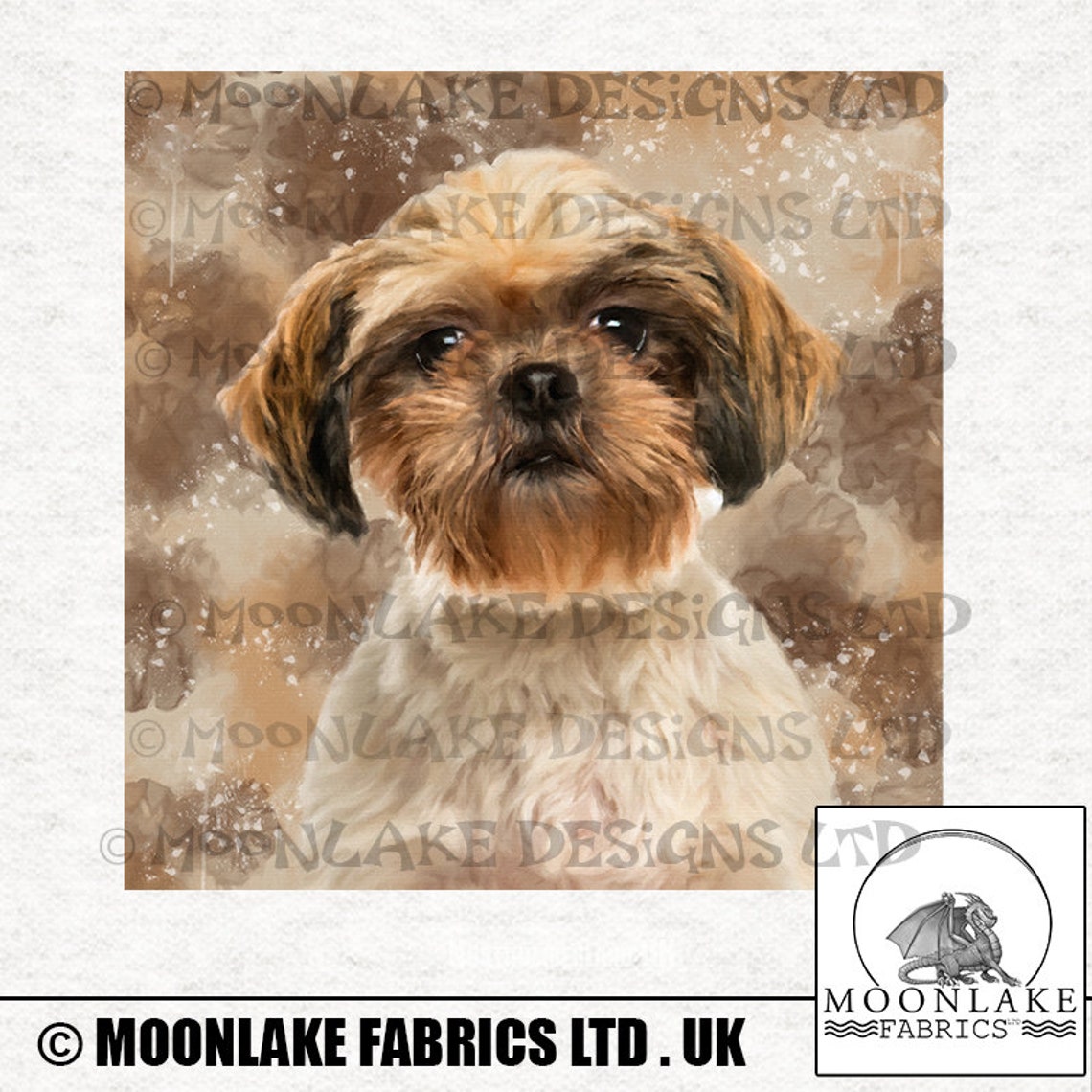 Shih Tzu Dog Fabric Craft Panels in 100 Cotton or Polyester Etsy