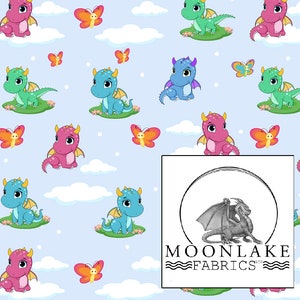 Little Dragon Fabric 100% Cotton 130gsm Poplin