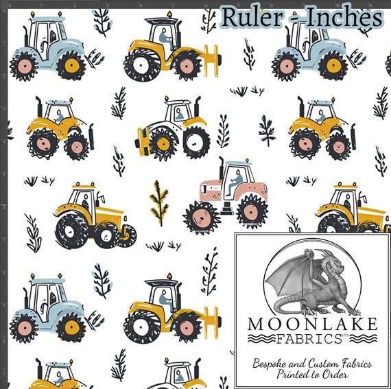 Traktoren Skizze Kinderstoff 100% Baumwolle 130g/m² Popeline