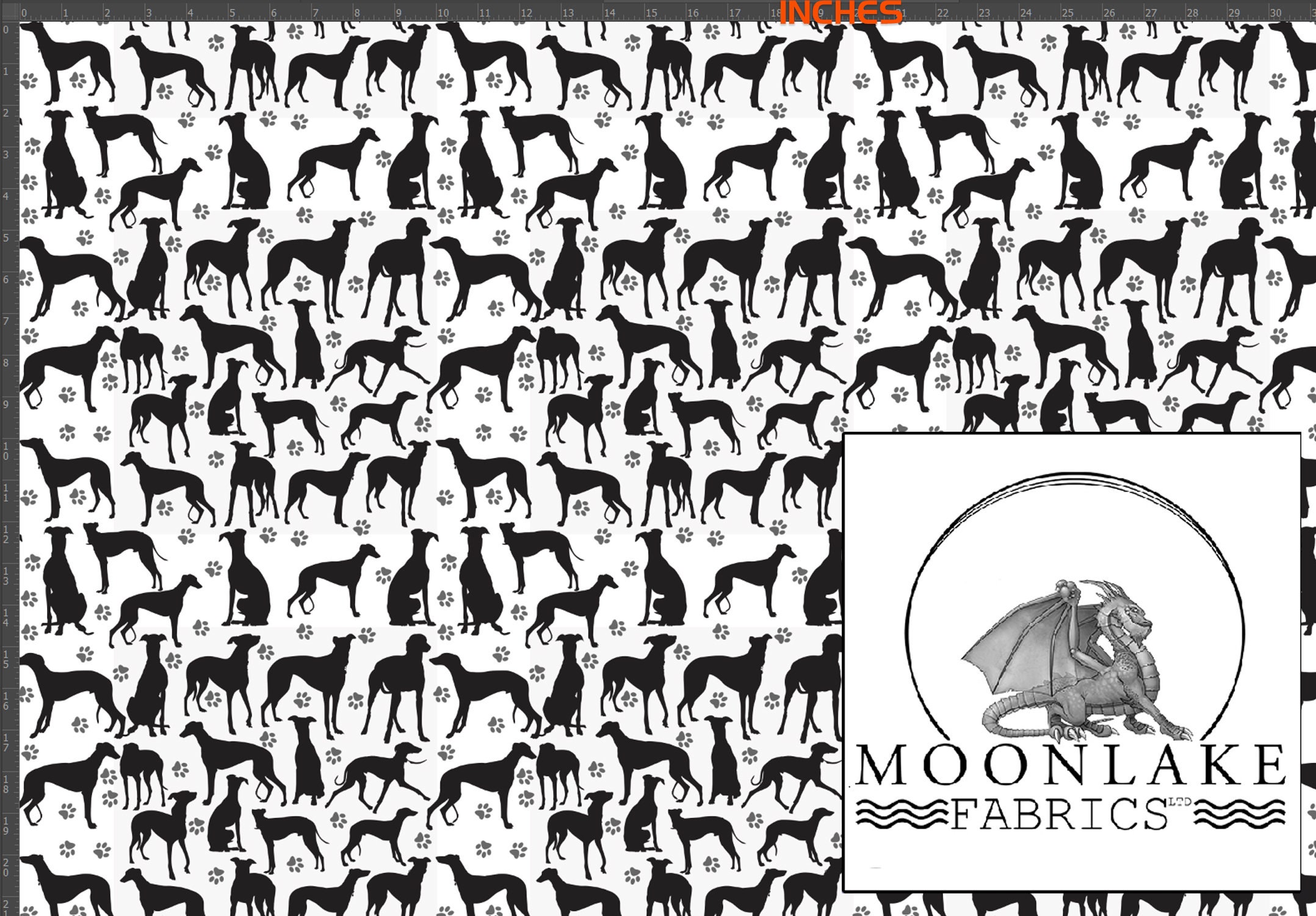 Greyhound Silhouette Fabric 100% Cotton 130gsm Poplin - Etsy