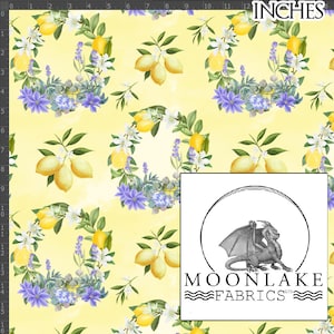 Lemon and Lavender, Fabric 100% Cotton 130 gsm Poplin *Exclusive*