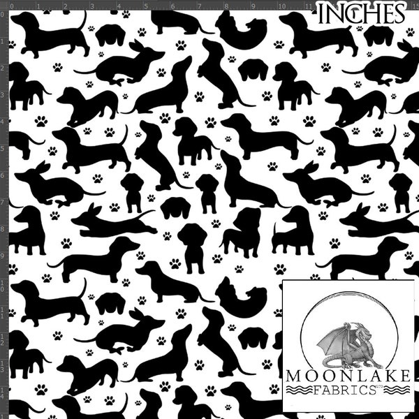 Dachshund Silhouette, 100% Cotton 130gsm Poplin * Exclusive *