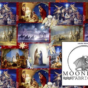 Nativity in Squares two sizes (request taken for smaller images)  100% Quality Cotton Size: 111.39cm wide (44 inches)