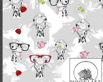 Giraffe Fun 100% cotone leggero di qualità 130 g/m² *esclusivo* Dimensioni: 111,39 cm di larghezza (44 pollici)