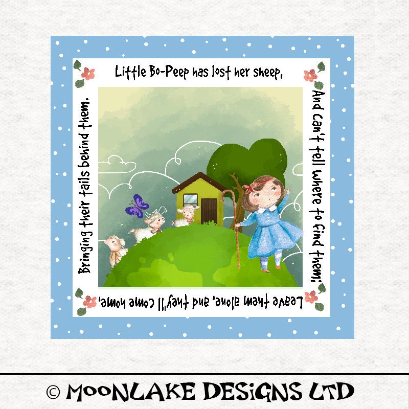 Little Bo Peep Nursery Rhyme Fabric Craft Panels in 100 Etsy