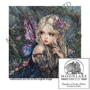 Fairy, Fairy Fantasy Art &quot;Bláthnaid&quot; Fabric Craft Panels 100% Cotton or Polyester