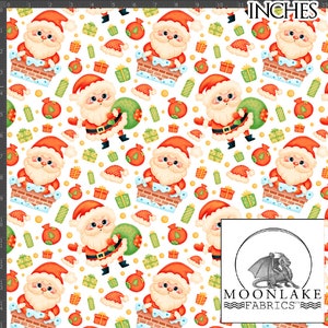 Father Christmas Santa Fabric 100% Quality Cotton Poplin Fabric *exclusive* Size: 111.39cm wide (44 inches)