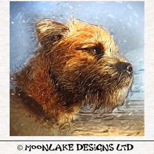 Border Terrier Dog, fractal art fabric,  Fabric Panel | Quilting | Sewing | Craft | Printed Fabric Panels