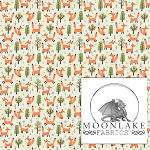 Foxy Forest Foxes Repeat  100% Cotton 130gsm Size: 111.39cm wide (44 inches)