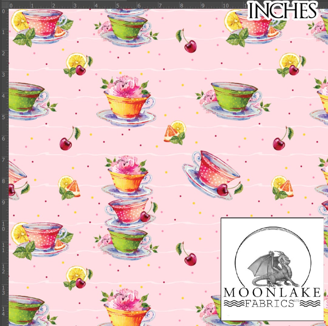 Teacup Tea Cups Fabric, 100 Quality Cotton Poplin Fabric exclusive Etsy