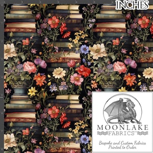 On The Book Shelf Floral , Fabric 100% Cotton 130 gsm Poplin Size: 111.39cm wide (44 inches)