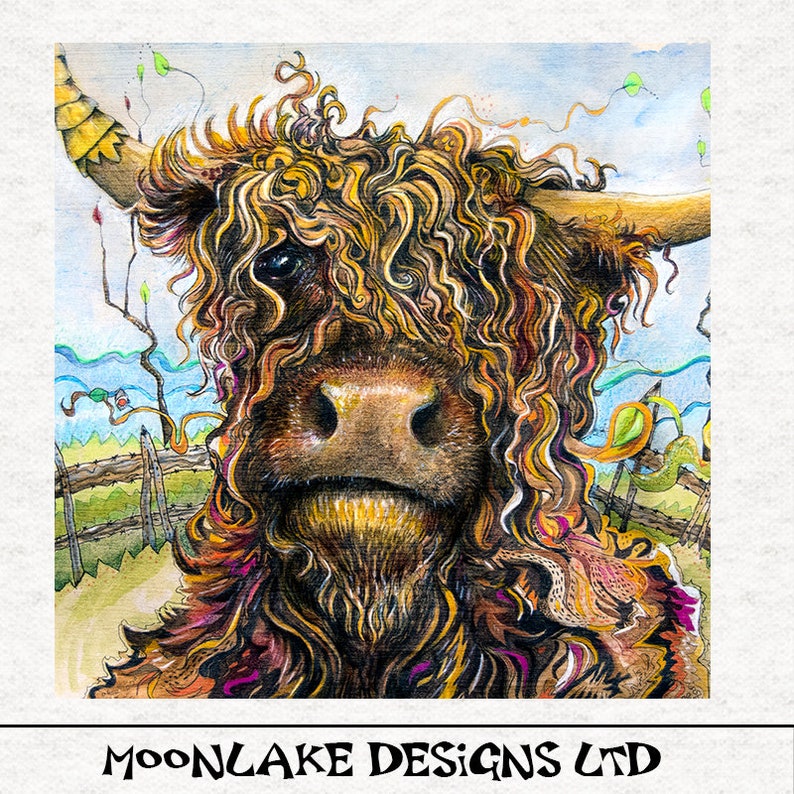 Highland Cow Fabric Panel Quilting Sewing Craft Printed Etsy