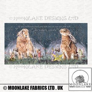 Fairy Hares Stoff Bastelplatten aus 100% Baumwolle oder Polyester - 60x30 zoll