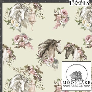 Appleby Horse Fair, Fabric Horses Three colours  100% Cotton 130 gsm Poplin Size: 111.39cm wide (44 inches)