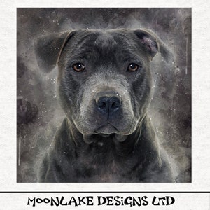 Staffordshire Bull Terrier Dog, Fabric Craft Panels in 100% Cotton or Polyester