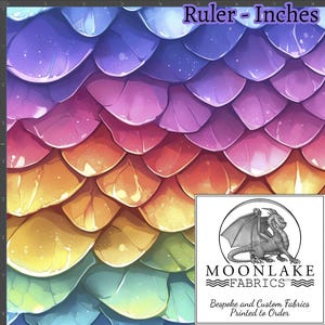 Dragon Scales Bright Tones 100% Cotton 130gsm Sewing Fabric -  Size: 111.39cm wide (44 inches)