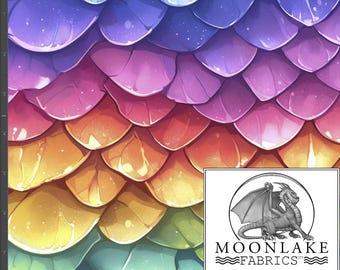 Dragon Scales Bright Tones 100% Cotton 130gsm Sewing Fabric -  Size: 111.39cm wide (44 inches)