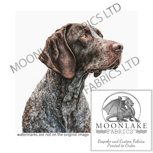 German Shorthaired Pointer 100% Natural Cotton or 290gsm thick soft Polyester Fabric Panel Squares