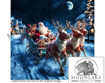 サンタクロースがやってくる - 24インチ x 44インチ そりパネル