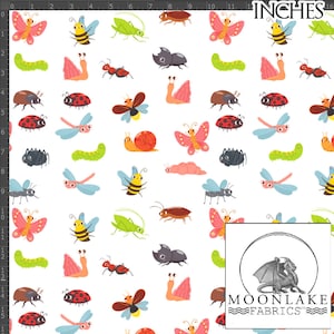 Insecto Cuties Pequeños Insectos e Insectos 100% Calidad Algodón Poplin Tela * Exclusivo *