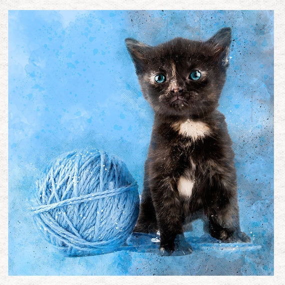 Buy Kitten, Little Watercolour Grunge Splatter Painted Kitten Fabric Craft  Panels in 100% Cotton or Polyester Online in India - Etsy