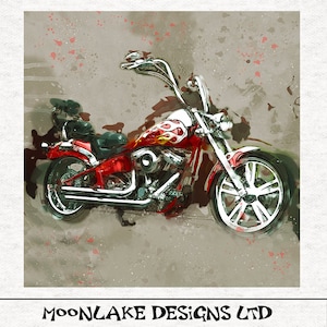 Chopper Style American Motorbike, Fabric Panels in 100% Cotton Poplin or 260gsm Polyester