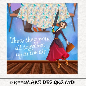 Mary Poppins, Up In The Air With Uncle Albert|Fabric Craft Panels 100% Cotton or Polyester
