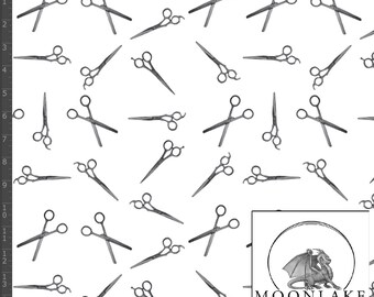 Hair Dresser / Barber Scissors Pattern 100% Quality Cotton Poplin Fabric Size: 111.39cm wide (44 inches)