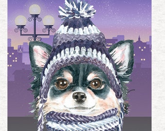 Chihuahua Winter Hat| Fabric Craft Panels in 100% Cotton or Polyester