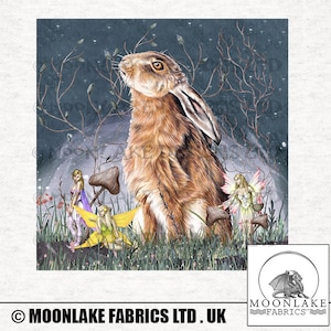 Fairy Hasen Fabric Craft Panels aus 100% Baumwolle oder Polyester